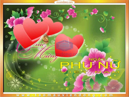 In Thiệp chúc mừng ngày Phụ nữ Việt Nam 20-10 | In giấy mời nhanh rẻ đẹp  | Xuong in an lay nhanh tai Ha Noi va HCM